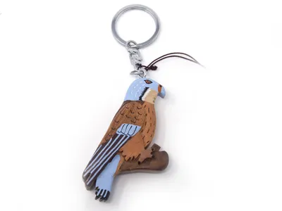 Produktbild von Schlüsselanhänger aus Holz - Buntfalke