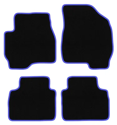 Produktbild von Fußmatten Automatten Velours Schwarz/Blau für Mazda Tribute 2000-2011 Set 4-tlg