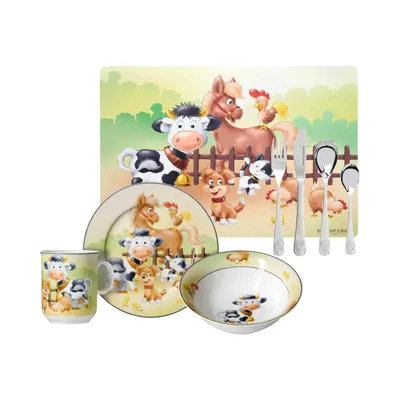 Produktbild von Ritzenhoff & Breker HOFTIERE Kindergeschirr mit Platzset & Besteck