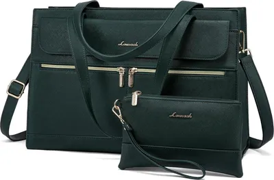 Produktbild von LOVEVOOK Laptop Handtasche Damen, 15,6 Zoll Kunstleder Grün