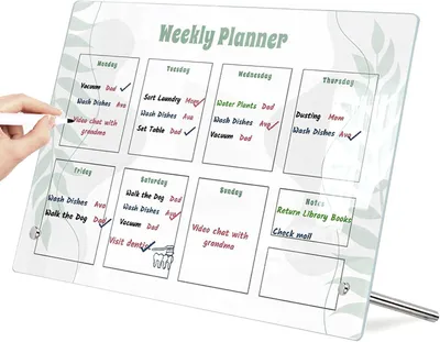 Produktbild von Wochenplaner Whiteboard, wiederbeschreibbar, 20x30 cm, für Büro und Küche