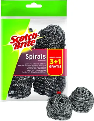 Zdjęcie produktu dla Scotch-Brite IS3+1 spirala ze stali nierdzewnej mała zaleta opakowanie 3+1