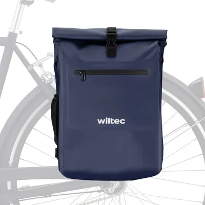Obrázek produktu pro Wiltec brašna na nosič 3 v 1 modrá, batoh na kolo s úložným prostorem 25 l, brašna s přihrádkou na notebook, voděodolná brašna na kolo