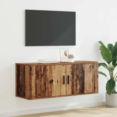 Immagine prodotto di Maison Exclusive - Scaffale sospeso per TV, in legno di recupero, dimensioni 100 x 34,5 x 40 cm