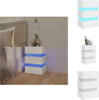 Produktbild von vidaXL LED-Nachttisch Weiß 45x35x67 cm Holzwerkstoff -  Nachttische
