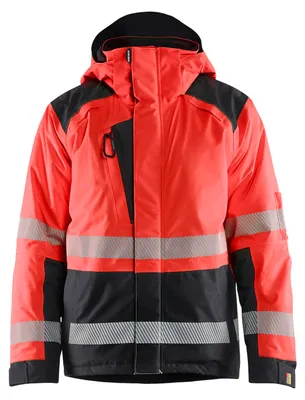 Produktbild von Blakläder High Vis Winterjacke 4455, Farbe:High Vis Rot/Schwarz, Größe:5XL