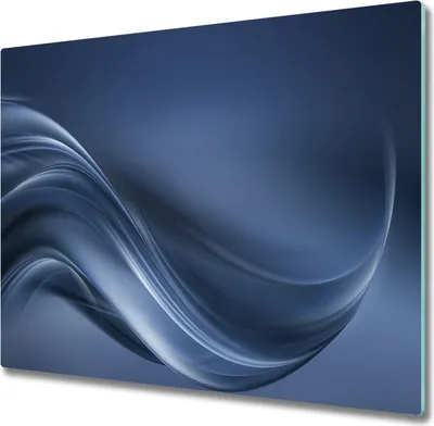 Produktbild von Glas Herdabdeckplatte 60x52 cm Spritzschutz Glasabdeckplatte Schneidebrett Graue Welle