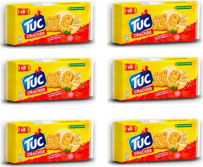 Produktbild von 6x TUC Kekse Salzgebäck Tomaten und Cheese Käse Grana Padano 250g Packung