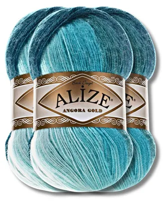 Produktbild von Alize 3x 100g Angora Gold Batik Wolle mit Farbverlauf, Häkeln, Stricken (1892)