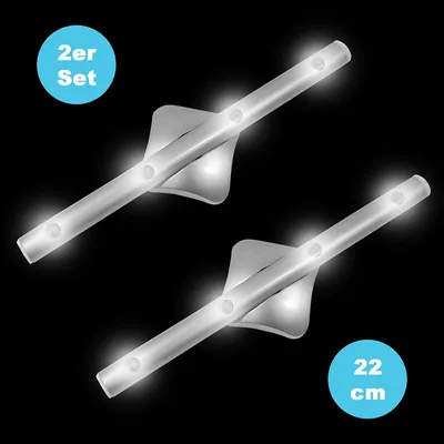 Produktbild von Stableuchte 22 cm, 4 LEDs 2er Set, Klebehalterung ohne Verkabelung Eaxus