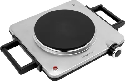 Produktbild von Clatronic® Kochplatte elektrisch mit 1500 Watt, Herdplatte 1 Kochfeld für Küche, Büro oder Camping, elektrische Kochplatte mit stufenloser Temperatureinstellung - Einzelkochplatte Edelstahl EKP 3788 E