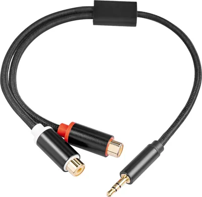 Obrázok produktu pre LiebeWH 3,5 mm duálny audio kábel, obojsmerný prenosový audio kábel pre TV, MP3 prehrávač, notebook, mobilný telefón