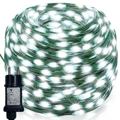 Produktbild von 10m 100LED Lichterkette 8 Lichtmodi Wasserdicht Lichterketten für Innen Party Garten Weihnachten Hochzeit Deko, Weiß