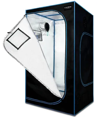 Produktbild von Growbox/Growzelt - 120×120×200 cm - 600D Oxford, 97% reflektierendes Mylar, Eisenrohrrahmen, Metallecken, SBS-Reißverschluss, dichtes Netz - Blau