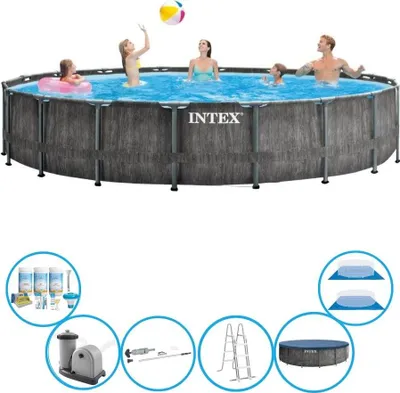 Zdjęcie produktu dla Intex Pool Prism Frame Greywood- Oferta basenów - 549x122 cm