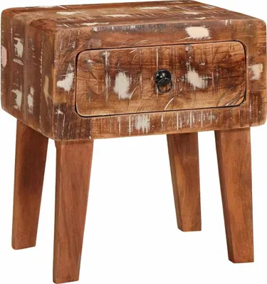 Produktbild von Beistelltisch Braun 40 x 32 x 46 cm Massives upgecyceltes Holz