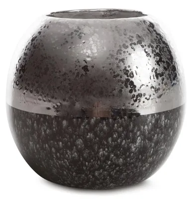 Zdjęcie produktu dla Świecznik ceramiczny LEO 8x8 cm srebrny komplet 2 szt