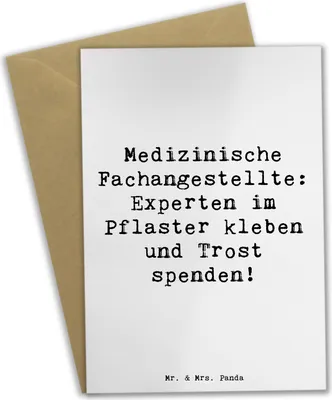 Produktbild von Mr. & Mrs. Panda neujahrskarte Spruch Medizinische Fachangestellte Experten - Weiß - Geschenk, Berufsliebe, Dokumentation, hochzeitskarten, einladungskarten, Arztpraxis
