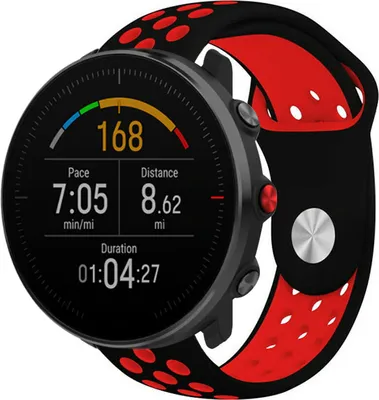 Produktbild von Strap-it Polar Vantage M Sportarmband (Schwarz/Rot)