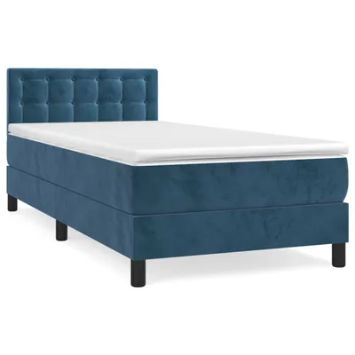 Produktbild von Boxspringbett mit Matratze Dunkelblau 80x200 cm Samt
