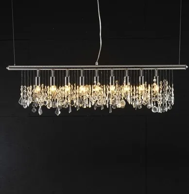 Produktbild von cagü: DESIGN HÄNGELAMPE [JADE] CHROM 9-FLAMMIG 120cm LÄNGE
