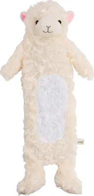 Image de Bouillotte Premium 0.9 litres pour enfants avec housse en Fourrure artificielle, bouillotte en caoutchouc naturel, coussin chauffant, différents modèles - Alpaga