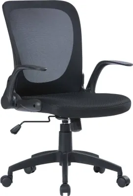 Produktbild von Bürostuhl Dnuciar, Chefsessel aus Mesh mit Armlehnen, Ergonomischer Sitz mit klappbaren Armlehnen, 60x59h86/96 cm, Schwarz