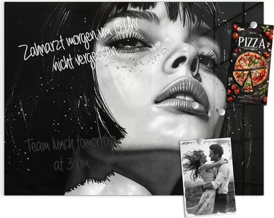 Produktbild von Magnettafel 120x90cm Pinnwand Whiteboard beschreibbar - Mystischer Blick