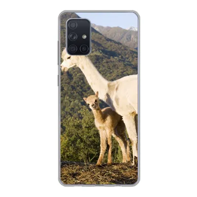 Produktbild von MuchoWow® Handyhülle Schutzhülle Hülle für Samsung Galaxy A51 Alpakas - Berge - Natur Silikon Softcase Handy Hülle - Schutzabdeckung