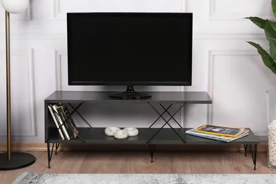 Zdjęcie produktu dla Skye Decor, Street - Anthracite, stolik pod telewizor, antracyt, 100% PŁYTA POWLEKANA MELAMINĄ, 120 x 30 x 40 cm