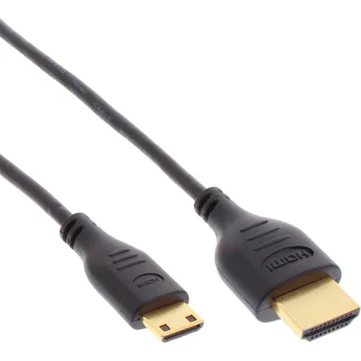 Image de InLine® 17501C Câble HDMI Superslim A à C, HDMI High Speed avec Ethernet, Premium, noir / or, 1m