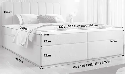 Produktbild von Boxspringbett GARDA 1 Abriamo PG 3 m. Bettkasten, Bonell Matratze, 5 cm Topper grau (Abriamo 06)-160 x 200 cm