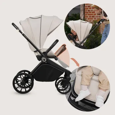 Produktbild von Lionelo Mika Plus Universal-Buggy bis zu 22kg Hohe Manövrierfähigkeit XXL-Verdeck mit UPF50+ Beige