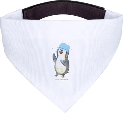 Produktbild von Mr. & Mrs. Panda Halstuch Für Hunde Pinguin Duschen - Weiß - Geschenk, Duschkonzert, Tuch, Hundetuch, Singen, Baden, Bandana, Dusche, Hund, Neustart, Hundehalstuch