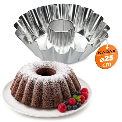 Image de KADAX Moule à kouglof, Moule à gâteaux en tôle galvanisée, Moule à pâtisserie ondulé haut