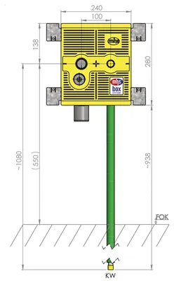 Obrázek produktu pro Připojovací skříňka pro pračku MHS, HL400, WMU/240, Rehau Rautitan, žlutá, 1 ks.