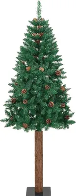 Obrázek produktu pro vidaXL Štíhlý vánoční stromek s 300 LED diodami a stojanem Zelený 180 cm