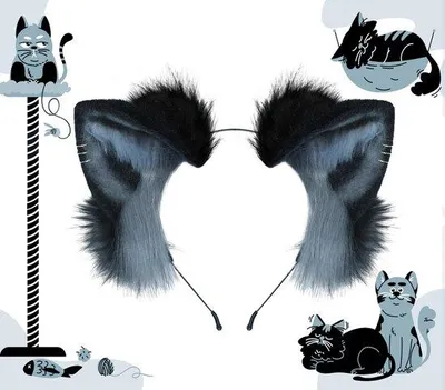 Productafbeelding van dressfan Hoofdband met Kunstbont Kattenoren Hoofddeksel Carnaval Halloween Verkleedaccessoires Dames en Heren