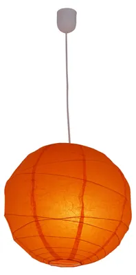 Produktbild von Pendelleuchte "TIBET", Leuchtenschirm im Asia Style, aus Metall und Papier in orange, Ø 40 cm, für E27-Fassung