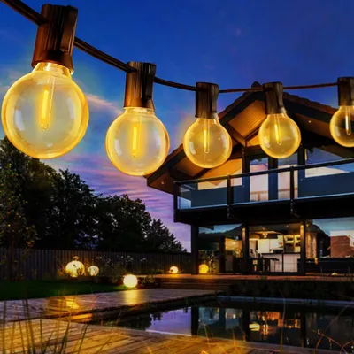 LED-Lichterkette für Außen, 30 Lampen, Terrassenbeleuchtung