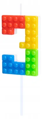 Imagen del producto de Vela con forma de bloque numérico "3" para fiestas de cumpleaños, tamaño grande, 11 cm