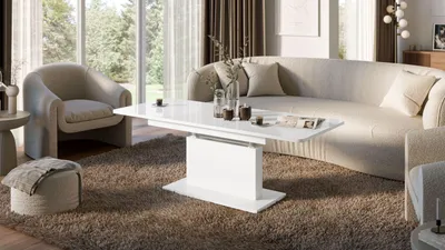 Produktbild von Design Couchtisch Tisch DC-1 - stufenlos höhenverstellbar ausziehbar Esstisch