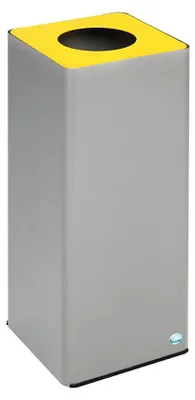 Produktbild von Robuster Wertstoffsammler mit abnehmbarem Deckel | 70 Liter, HxBxT 70x32x32cm | Verzinkter Stahl | Gelb