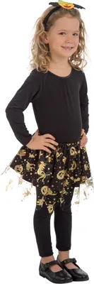 Obrázok produktu pre Halloween tutu pre deti Halloween doplnok čierna a zlatá - jedna veľkosť (3-6