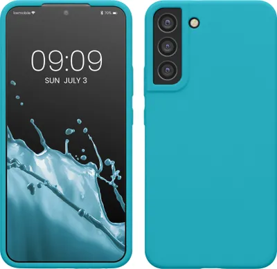 Produktbild von kwmobile Hülle kompatibel mit Samsung Galaxy S22 Plus Hülle - Silikon Handy Case - Handyhülle weiche Oberfläche - kabelloses Laden - Cool Glacier