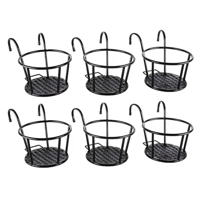 Produktbild von Metall Balkon Hänge-Blumenhalter, runder Blumentopfhalter für Geländer, robuste Pflanzenaufhängung für Garten, Terrasse und Außenbereich