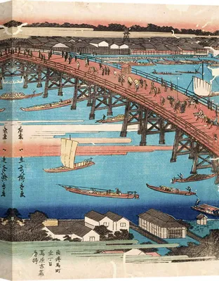 Immagine prodotto di Stampa d'arte giapponese su tela - Ando Hiroshige, xilografia I - 100 x 70 cm