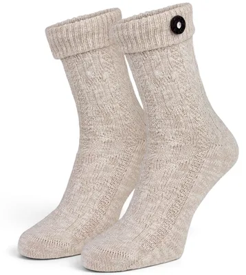Produktbild von Trachtensocken mit Umschlagbund und Knopf - Damen & Herren Strümpfe - Naturmelange - 43/46