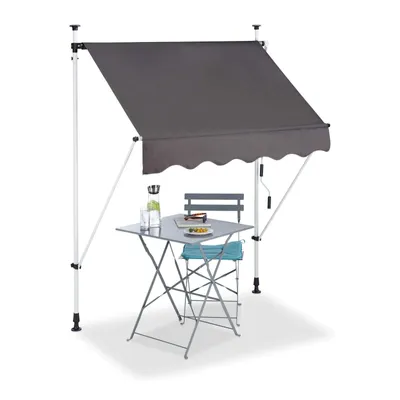 Produktbild von Bc-elec - HHYVA1512-ant Manuell einziehbare Markise für Terrasse & Patio 150x120cm antrazitgrau