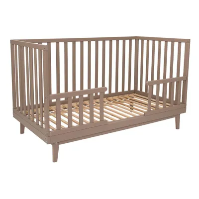 Produktbild von Novi Elise 70x140 cm mitwachsendes Babybett, Sand, höhenverstellbar, umbaubar zum Juniorbett mit Rausfallschutz